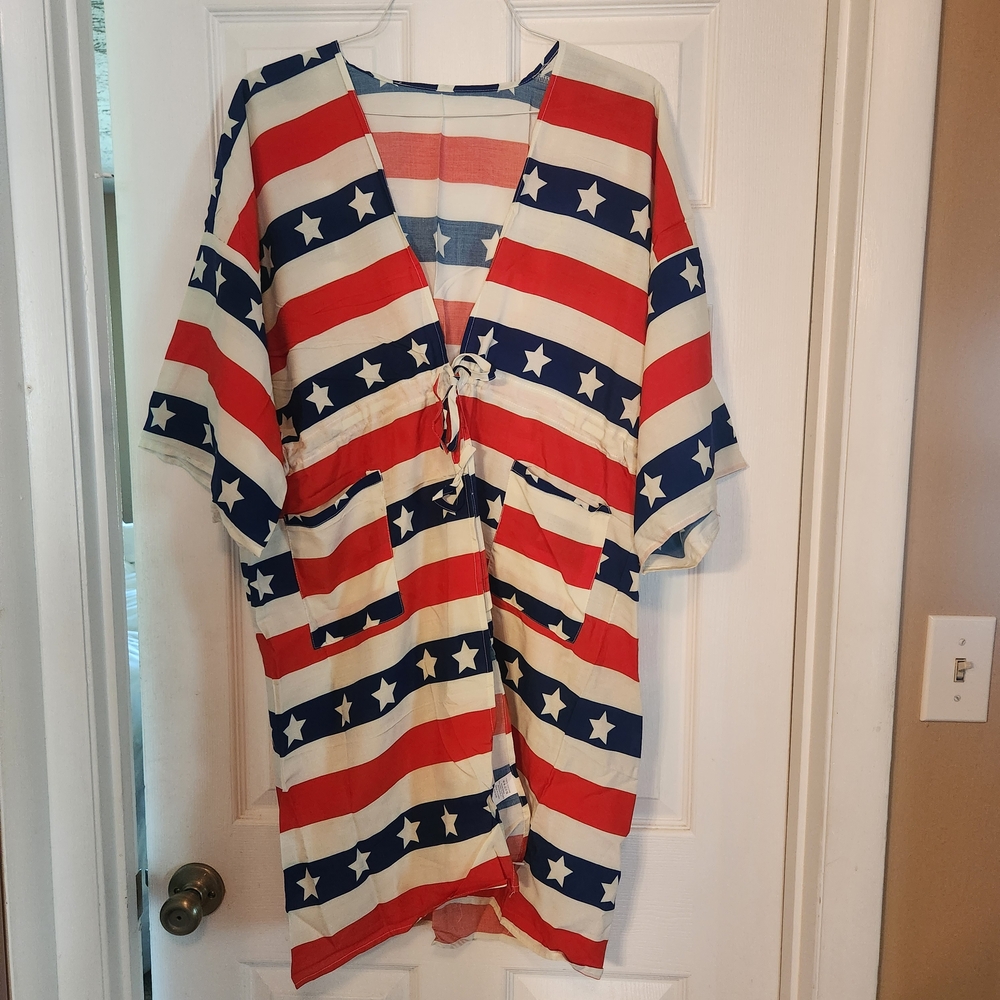 Patriotic Star and Stripe Kimono